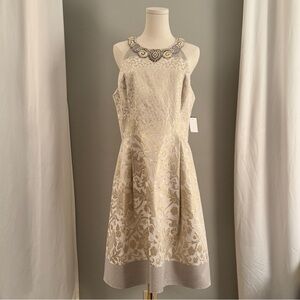 Rickie Freeman for Teri Jon Gold Cocktail Dress Size 16